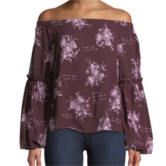 Cinq a Sept Amelie floral off the shoulder top, xs - Picture 1 of 6